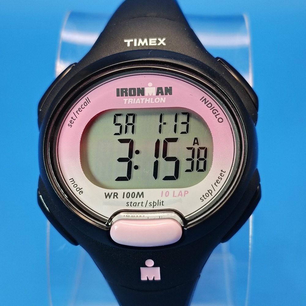 Vintage 2004 Timex Ironman Triathlon Indiglo 42mm Women's Digital Sport Watch‎